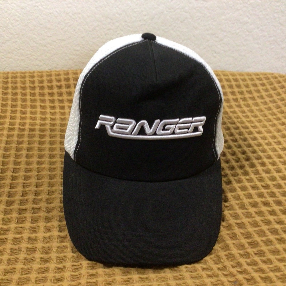 Ford Ranger Pickup Truck Logo Design Flex Trucker Hat Cap Black White